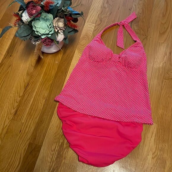 Lands’ End 2 Piece Pink Tankini - 8 - Excellent Condition - Picture 1 of 6
